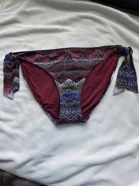 Turquoise Couture NWT Tie Side Bikini Bottoms Size L Resort Beach Pair Woth Top